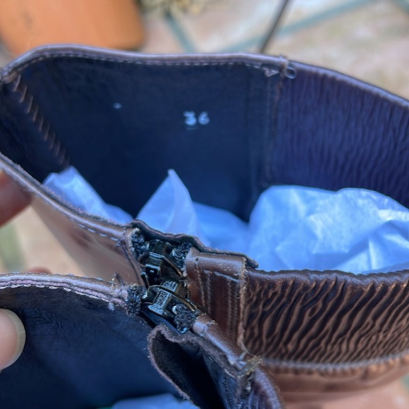 Purple leather, high heel boots size 36 made in Italy - Picture 6 of 9